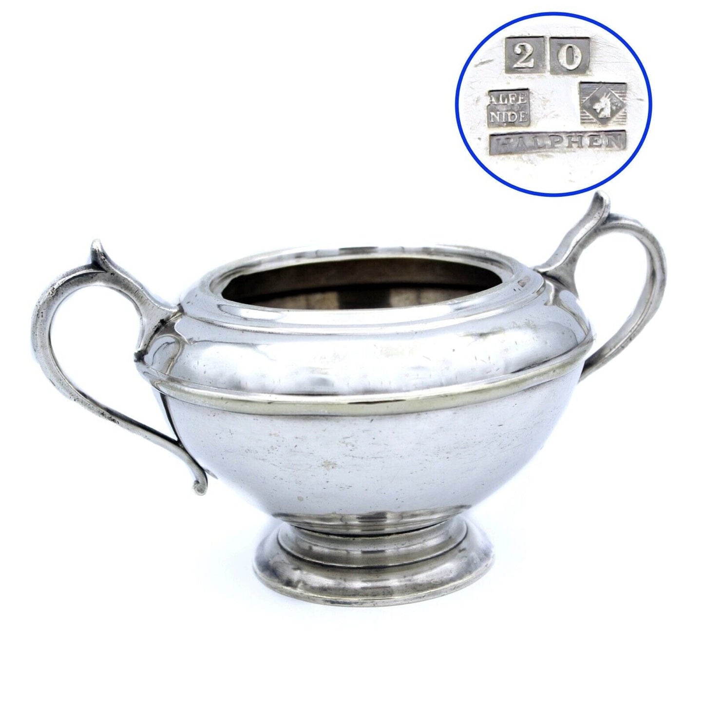 Antica zuccheriera in argento sheffield ciotola in silver plate inglese 900 Categoria Sheffield & Argento