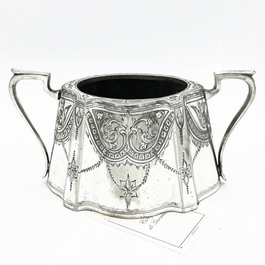 Antica zuccheriera in argento sheffield ciotola in silver plate inglese d'epoca Categoria  Sheffield & Argento