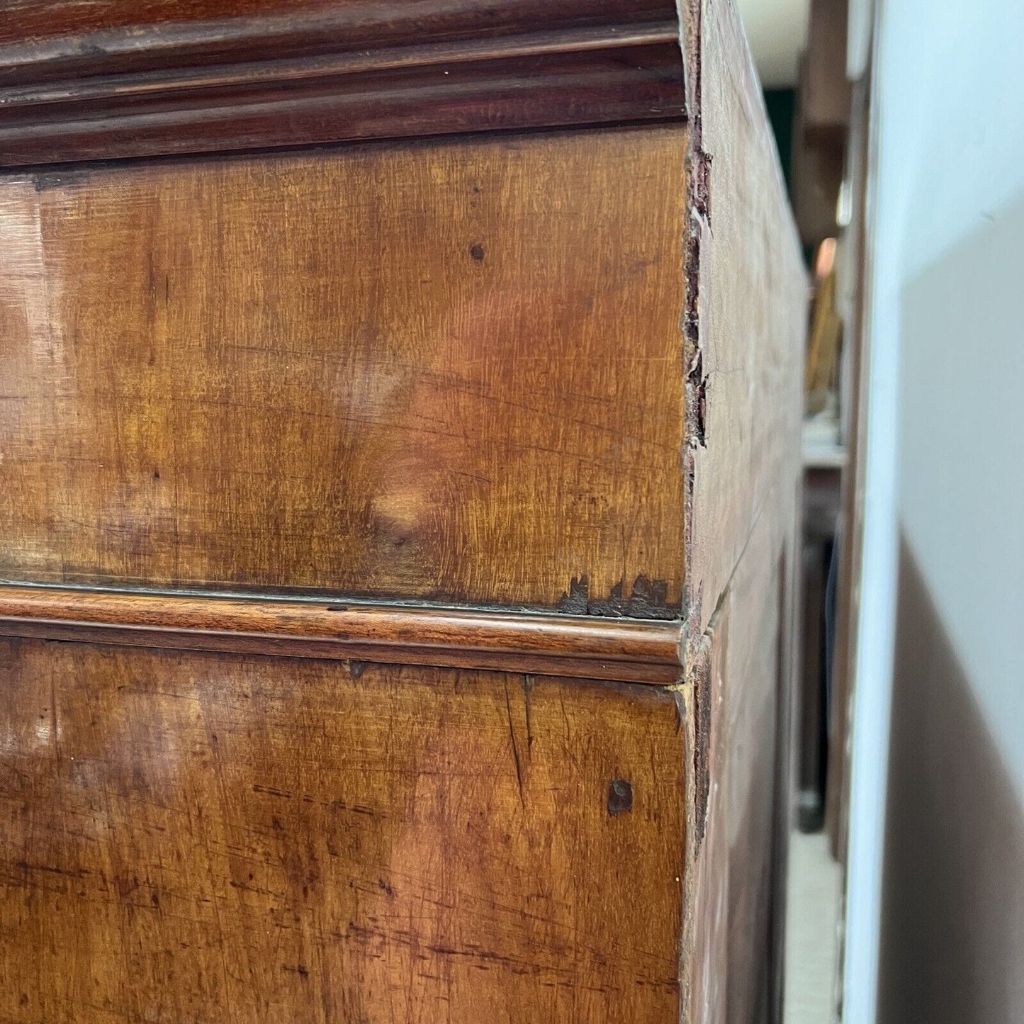 Antico Armadio Credenza Libreria Stipo Inglese epoca 800 in legno di Mogano Categoria Vetrine