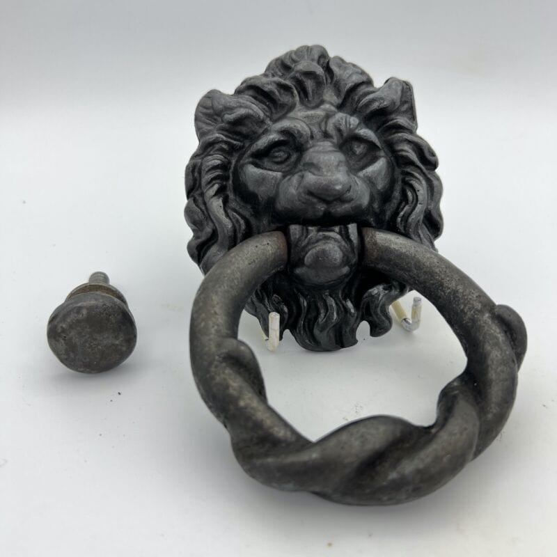 Antico Battente Per Portone D'epoca Batacchio in Ghisa testa di Leone 800 XVII Categoria Restauro