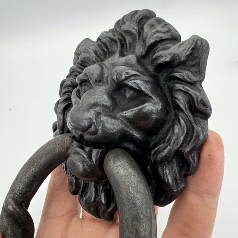 Antico Battente Per Portone D'epoca Batacchio in Ghisa testa di Leone 800 XVII Categoria Restauro