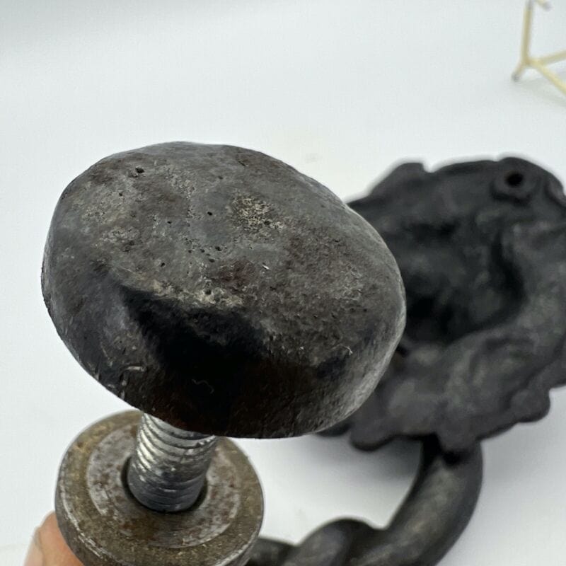 Antico Battente Per Portone D'epoca Batacchio in Ghisa testa di Leone 800 XVII Categoria Restauro