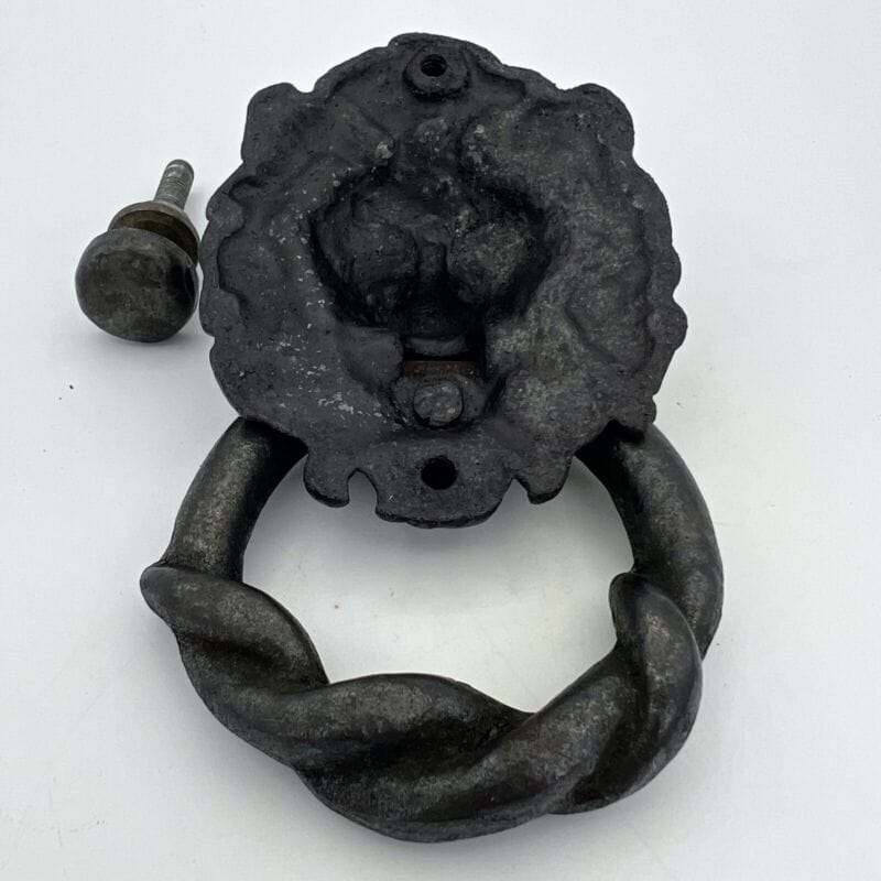 Antico Battente Per Portone D'epoca Batacchio in Ghisa testa di Leone 800 XVII Categoria Restauro