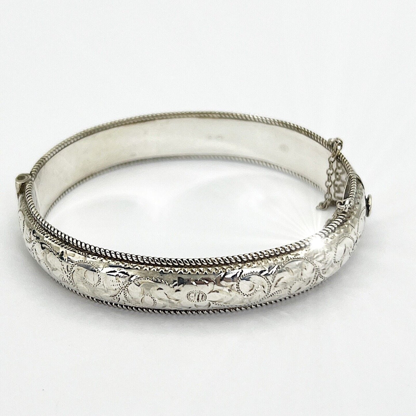 Antico Bracciale da donna in Argento 925 braccialetto a fascia rigido anno 1965 Categoria Bigiotteria & Accessori
