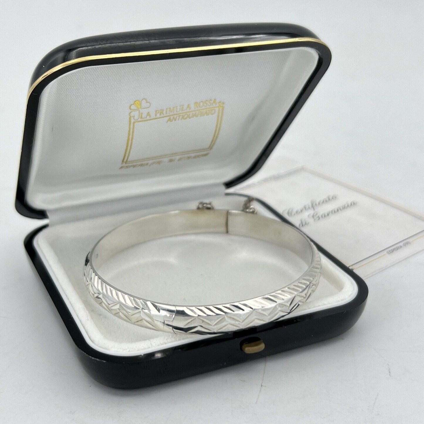 Antico Bracciale da donna in Argento 925 braccialetto a fascia rigido Chevron Categoria Bigiotteria & Accessori