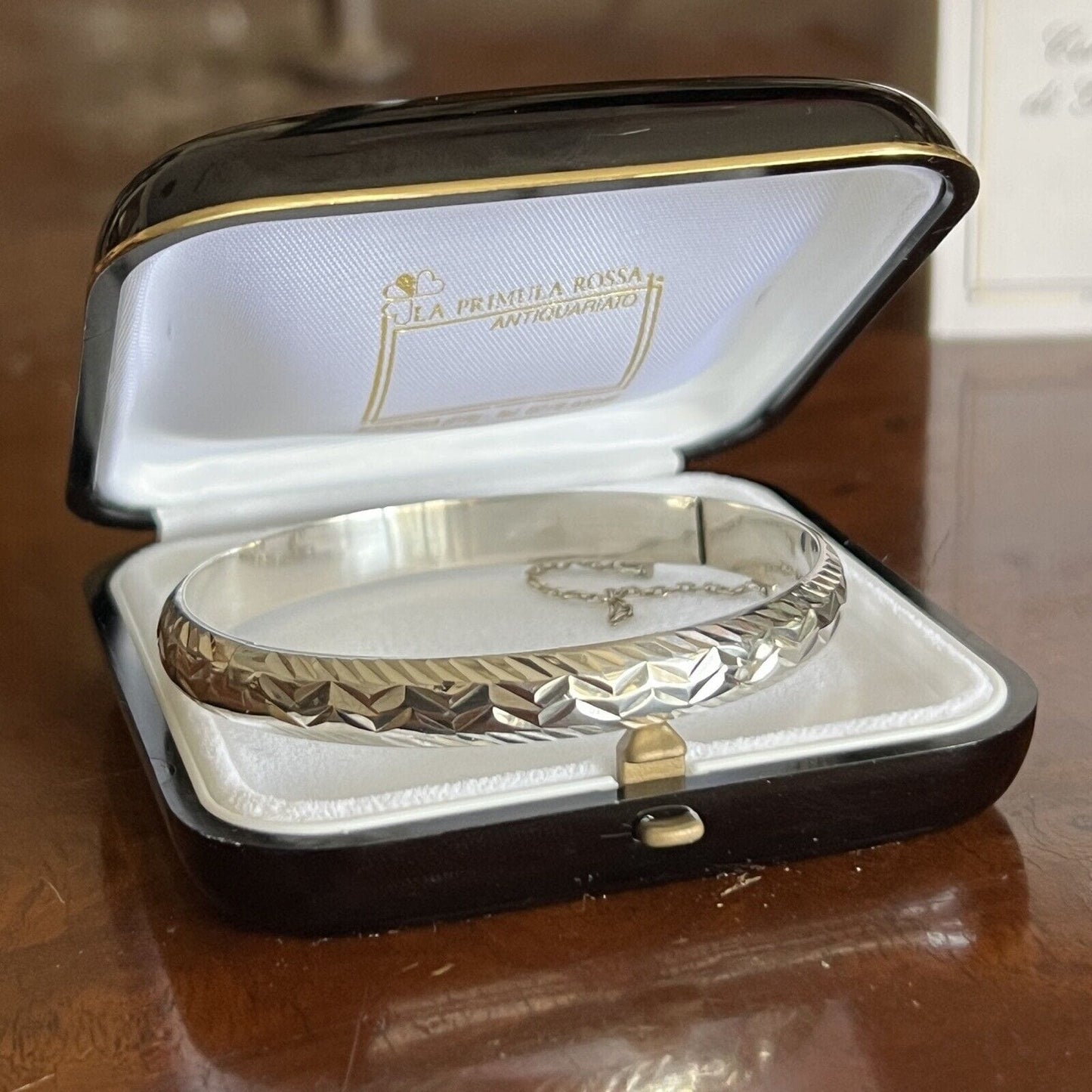 Antico Bracciale da donna in Argento 925 braccialetto a fascia rigido Chevron Categoria Bigiotteria & Accessori