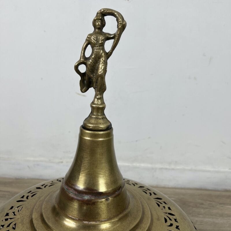 Antico braciere in rame e ottone grande portacandele traforato vintage lanterna Categoria Camino - Parascintille