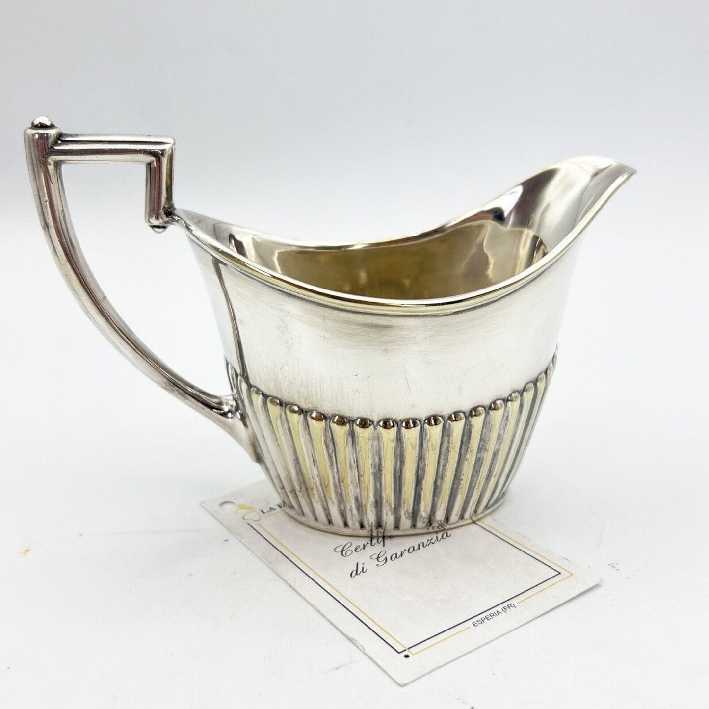 Antico Bricco per latte in Argento Sheffield lattiera in silver plate inglese di Categoria Sheffield & Argento
