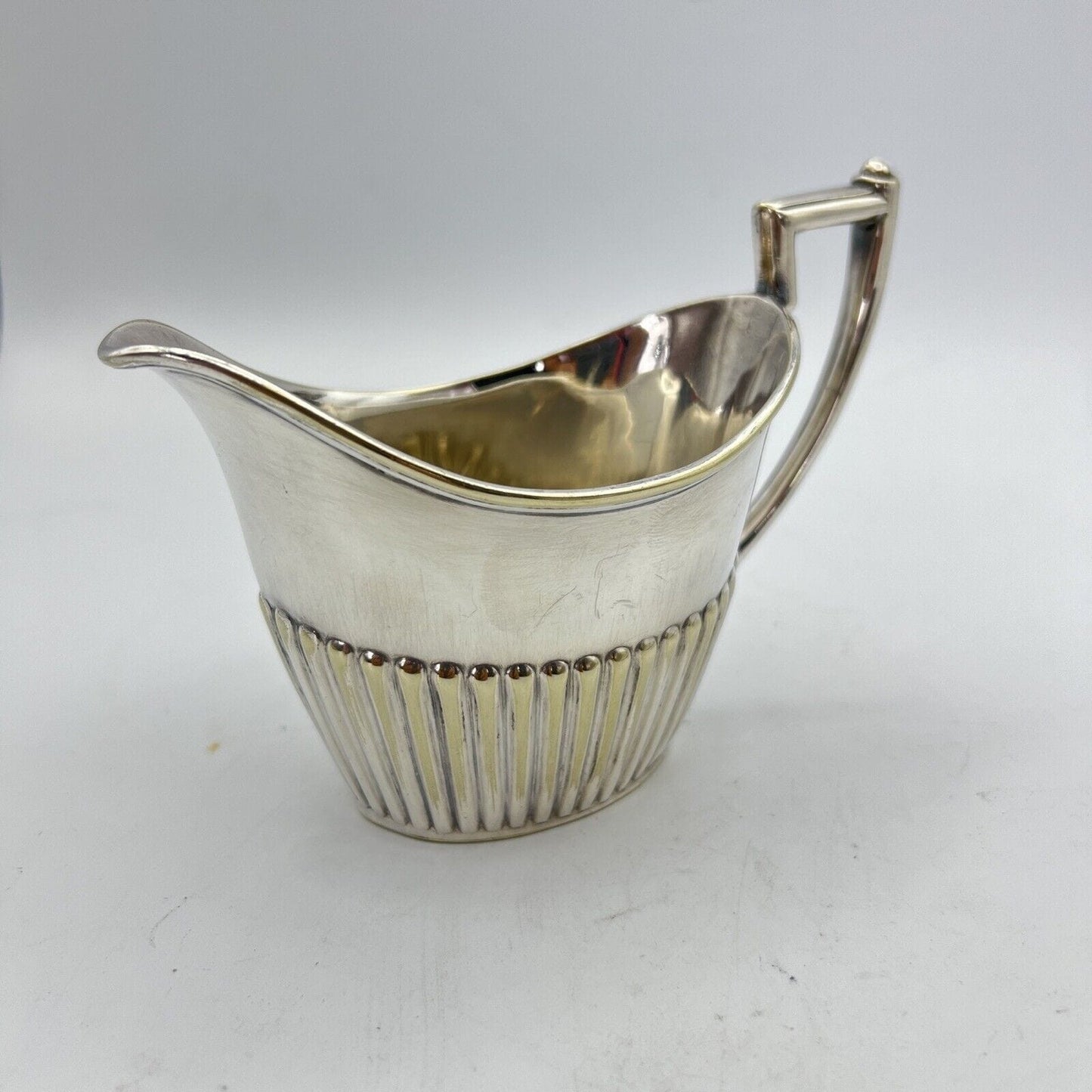 Antico Bricco per latte in Argento Sheffield lattiera in silver plate inglese di Categoria Sheffield & Argento