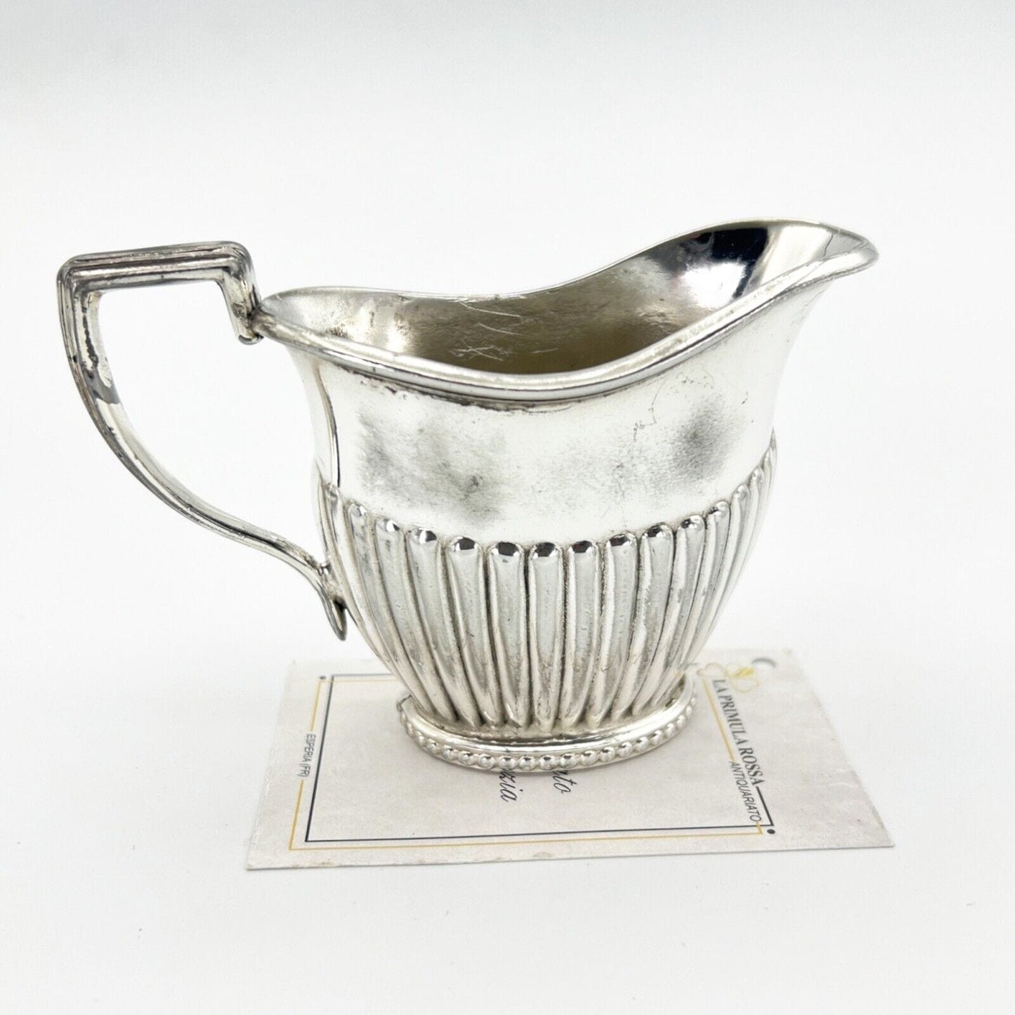 Antico Bricco per latte in Argento Sheffield Lattiera in Silver Plate inglese Q Categoria Sheffield & Argento