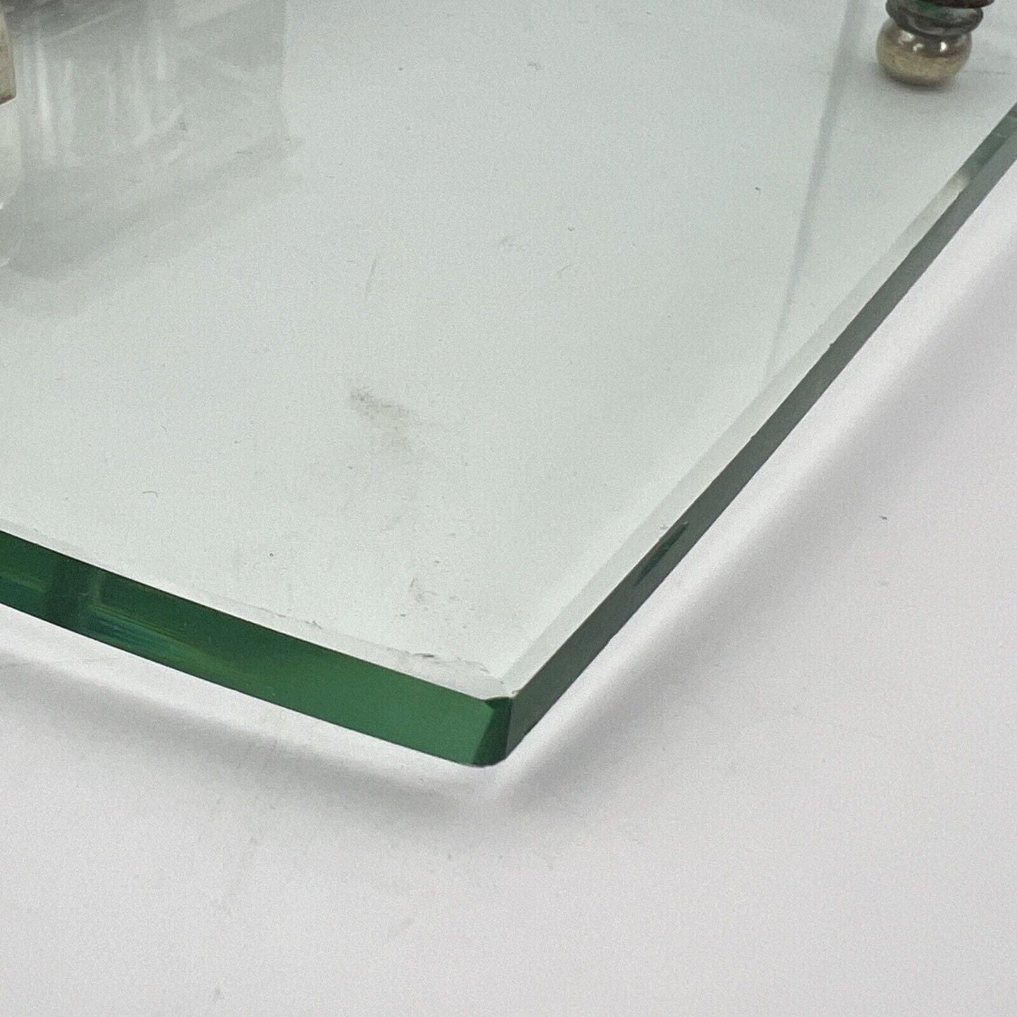Antico Calamaio da scrivania stile Art Deco in Vetro metallo cromato Portapenne Categoria Sheffield & Argento