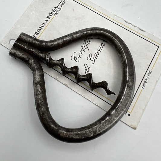 Antico Cavatappi tascabile da collezione d'epoca pieghevole vintage in ferro Categoria Cavatappi