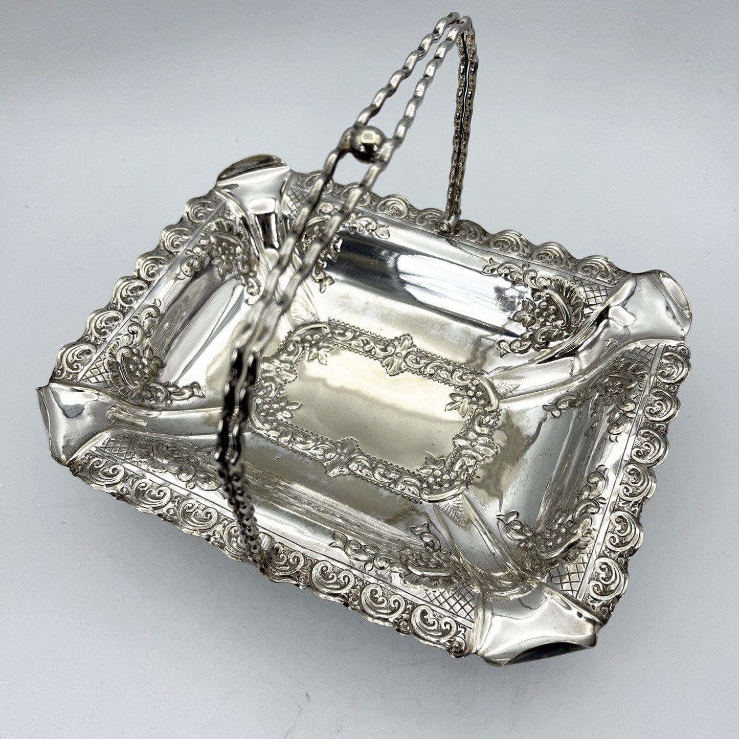 Antico centrotavola cestino in Argento Placcato silver plated inglese sheffield Categoria Sheffield & Argento
