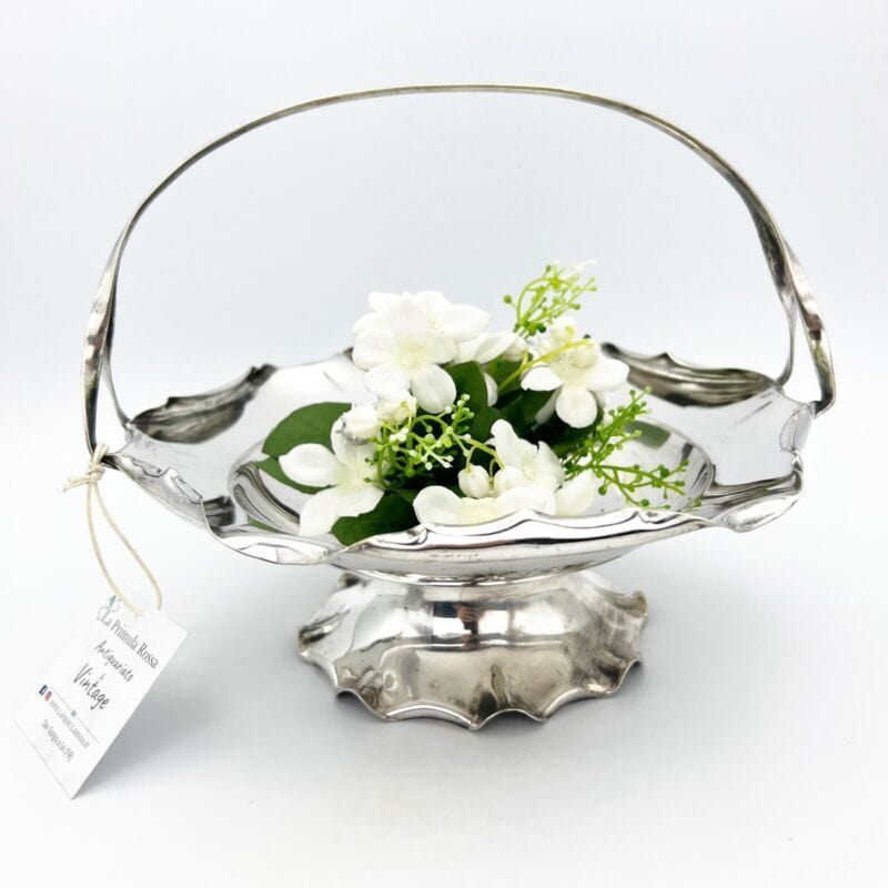 Antico Cestino in silver plated centrotavola argento sheffield con Manico ep 900 Categoria Sheffield & Argento
