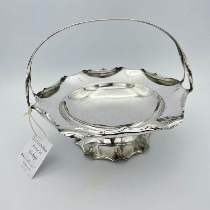 Antico Cestino in silver plated centrotavola argento sheffield con Manico ep 900 Categoria Sheffield & Argento