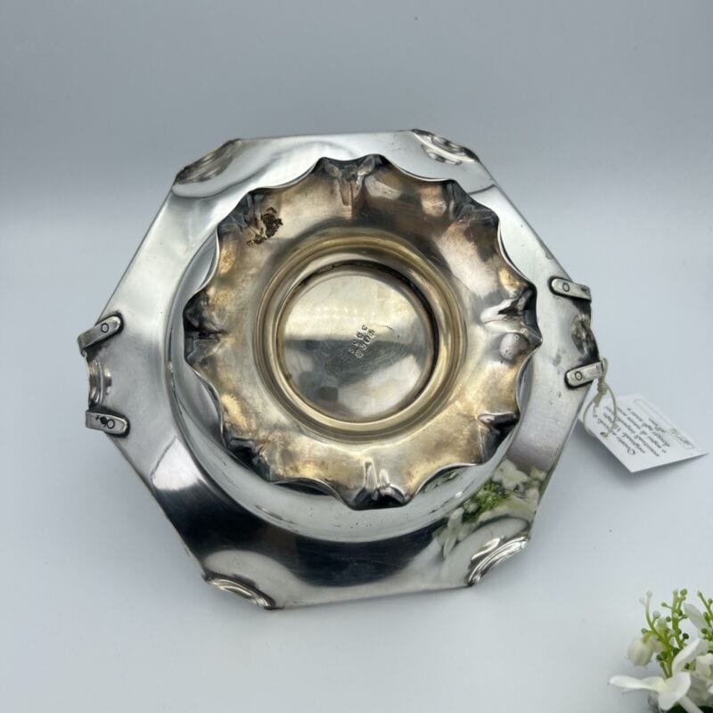 Antico Cestino in silver plated centrotavola argento sheffield con Manico ep 900 Categoria Sheffield & Argento