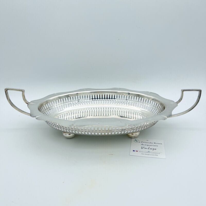Antico cestino in silver plated centrotavola inglese in argento sheffield manici Categoria Sheffield & Argento