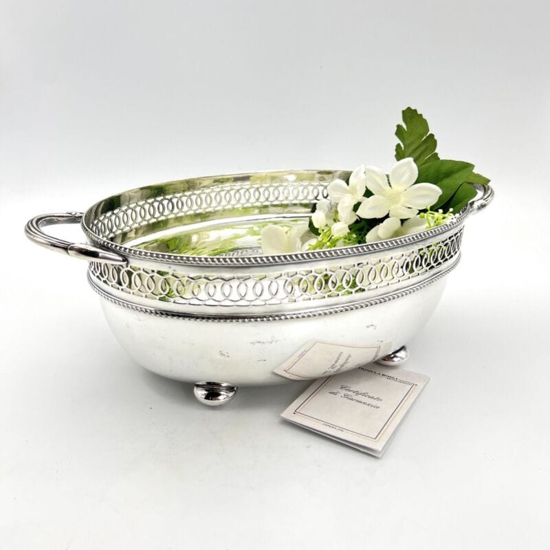 Antico cestino in silver plated centrotavola inglese in argento sheffield manici Categoria Sheffield & Argento