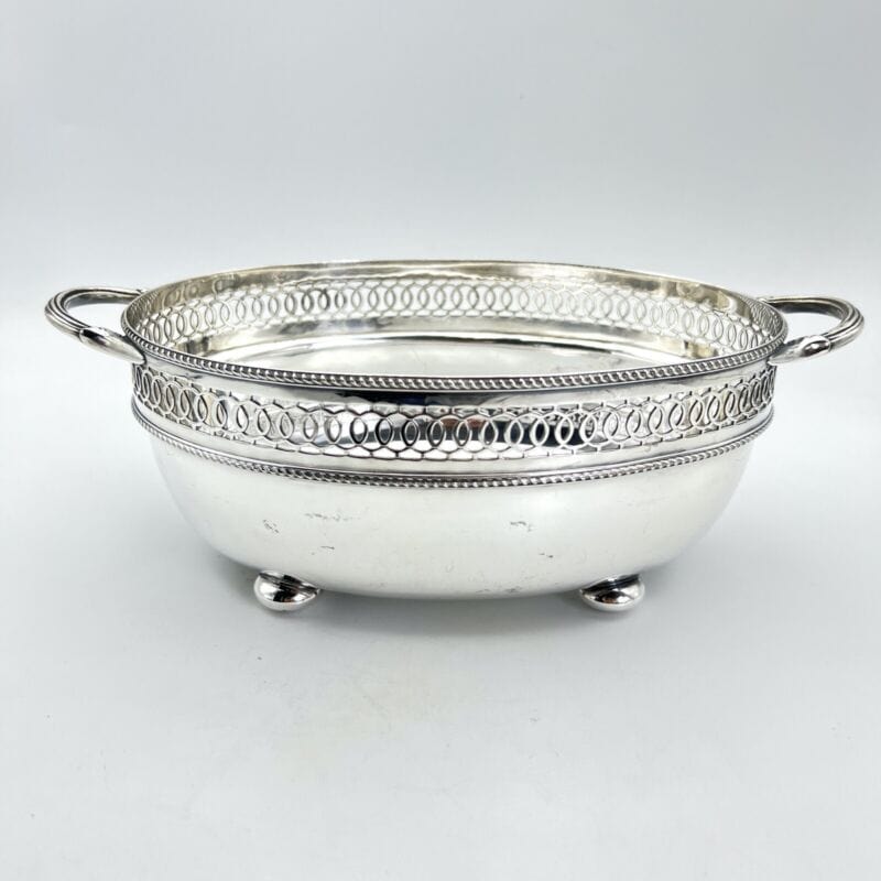 Antico cestino in silver plated centrotavola inglese in argento sheffield manici Categoria Sheffield & Argento