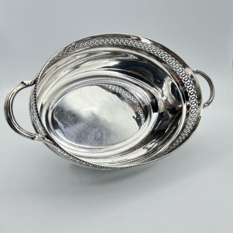 Antico cestino in silver plated centrotavola inglese in argento sheffield manici Categoria Sheffield & Argento