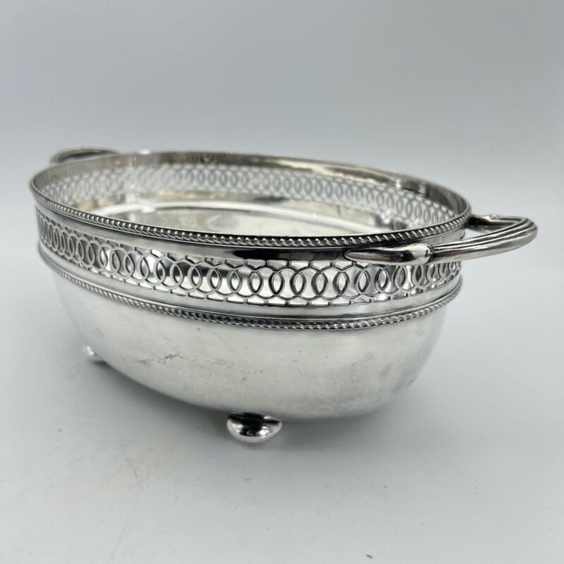 Antico cestino in silver plated centrotavola inglese in argento sheffield manici Categoria Sheffield & Argento