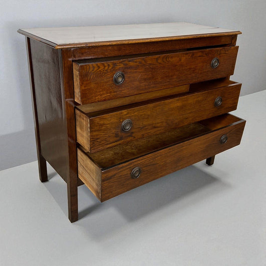 Antico Como Cassettone Piccola Cassettiera in legno epoca 900 mobile 3 cassetti Categoria Comò & Cassettiere