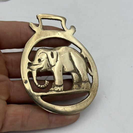 Antico fregio in ottone bronzo decorativo Finimento epoca Elefante Inglese 900 Categoria Finimenti per cavalli