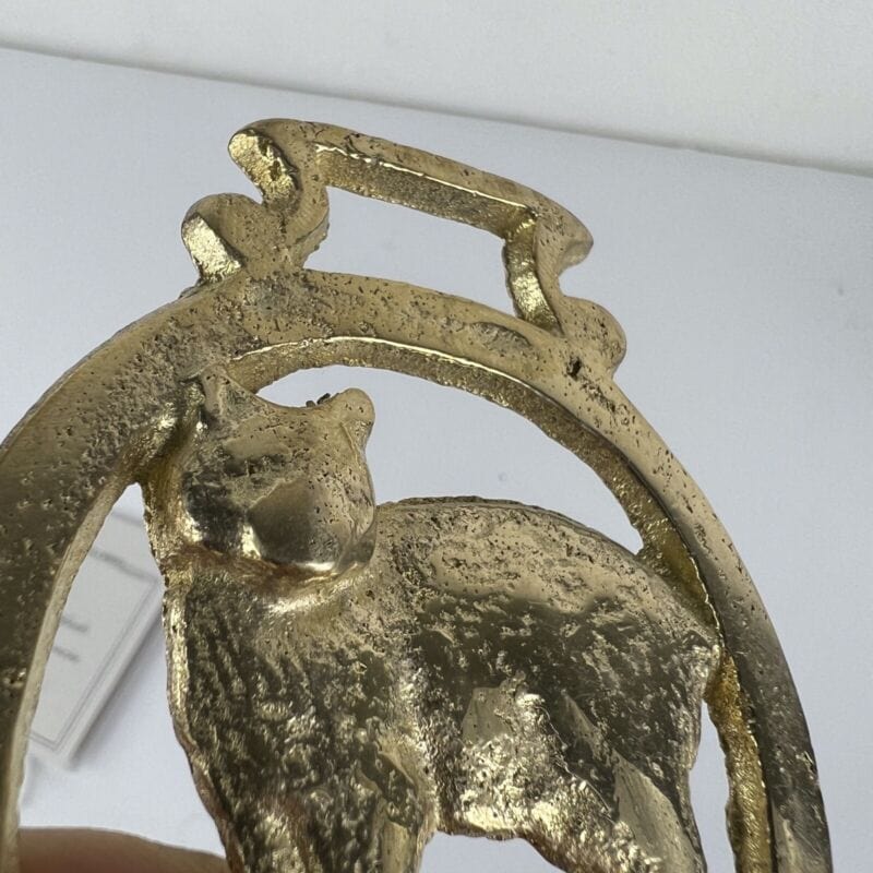 Antico fregio in ottone bronzo elemento decorativo Finimento epoca Gatto di Man Categoria Ottone