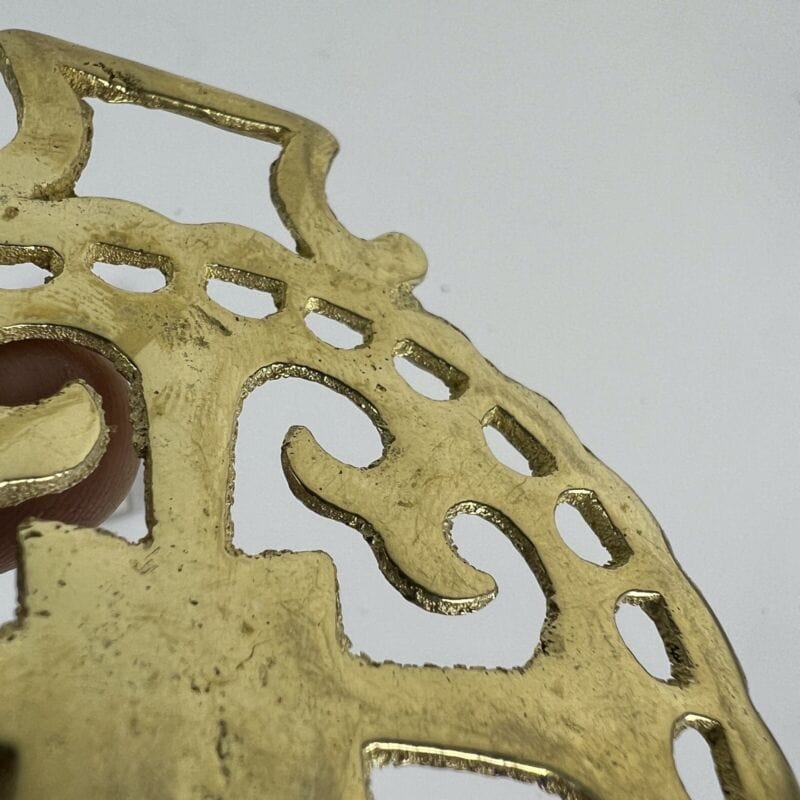 Antico fregio in ottone bronzo elemento decorativo Finimento epoca Mercante Lana Categoria  Ottone