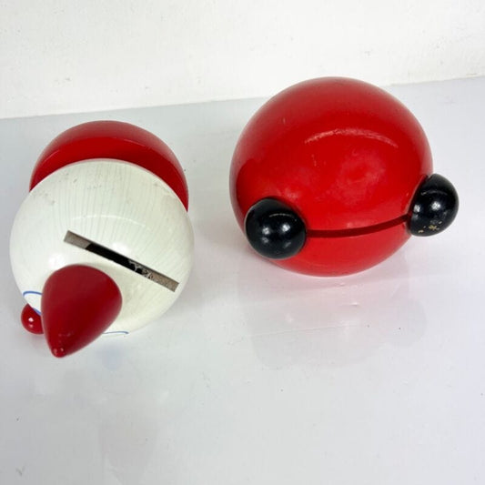 Antico Giocattolo Vintage anni 60 in legno salvadanaio d'epoca Sveglia Clown Categoria Giocattoli vintage