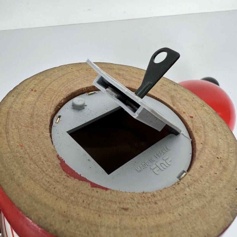 Antico Giocattolo Vintage anni 60 in legno salvadanaio d'epoca Sveglia Clown Categoria Giocattoli vintage