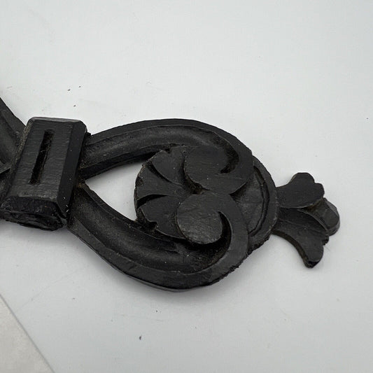 Antico intaglio elemento decorativo Fregio in legno nero d' epoca 800 restauro Categoria Cimase-Fregi-Intagli in legno