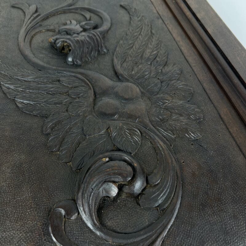 Antico pannello intaglio decorativo fregio intagliato in legno scolpito grifone Categoria  Restauro
