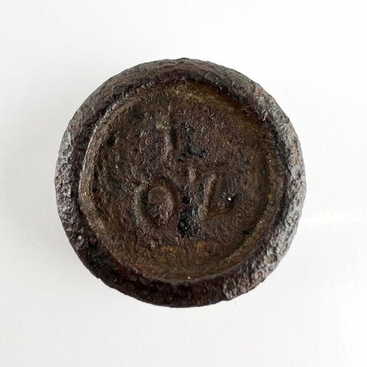 Antico peso in ferro 1 oz per vecchia bilancia da cucina d'epoca rotondo 800 Categoria Attrezzi e Strumenti