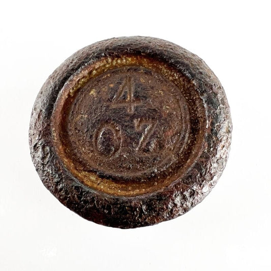 Antico peso in ferro 4 oz once per vecchia bilancia inglese d'epoca rotondo 800 Categoria Attrezzi e Strumenti