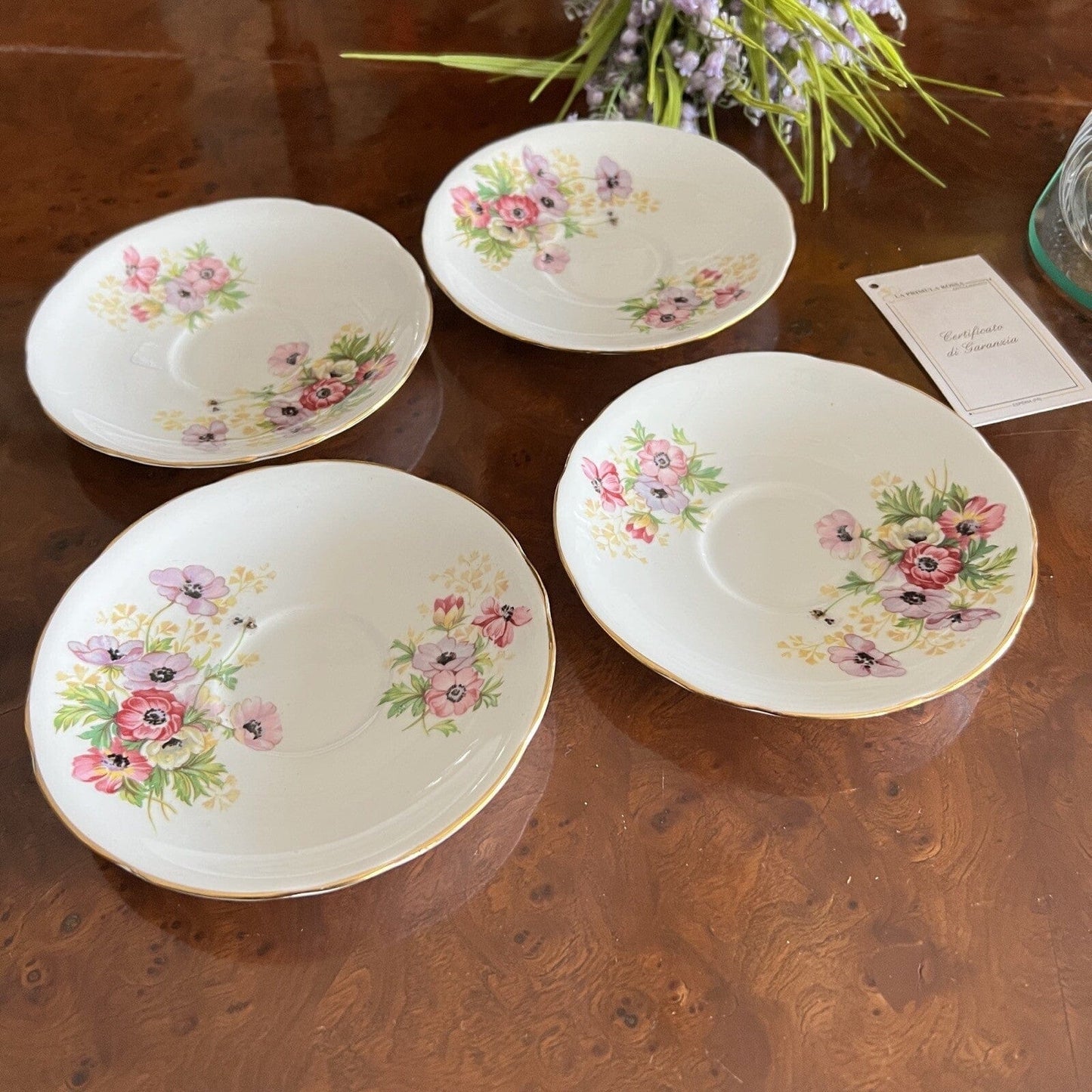 Antico piattino da the sottotazza inglese in porcellana Royal Stafford Henley Categoria Piatti Vassoio