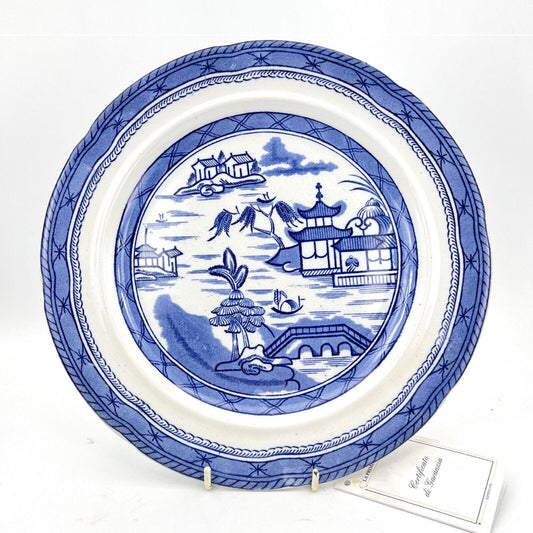 Antico piatto in ceramica decoro blu scena orientale Ashworth Bros stile Willow Categoria  Piatti e Piattini