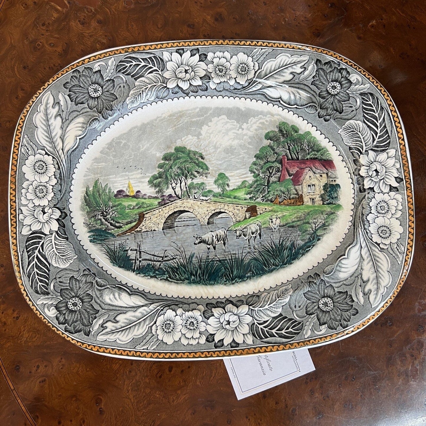 Antico Piatto Vassoio in ceramica da portata Inglese d'epoca 900 anni ' 20 '30 Categoria Piatti Vassoio