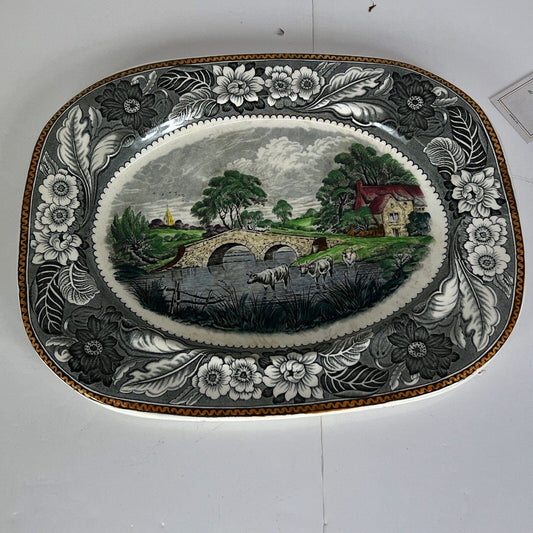 Antico Piatto Vassoio in ceramica da portata Inglese d'epoca 900 anni ' 20 '30 Categoria Piatti Vassoio