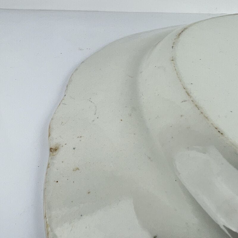 Antico Piatto Vassoio in ceramica terraglia da portata Inglese d'epoca 800 verde Categoria Ceramiche e Porcellane
