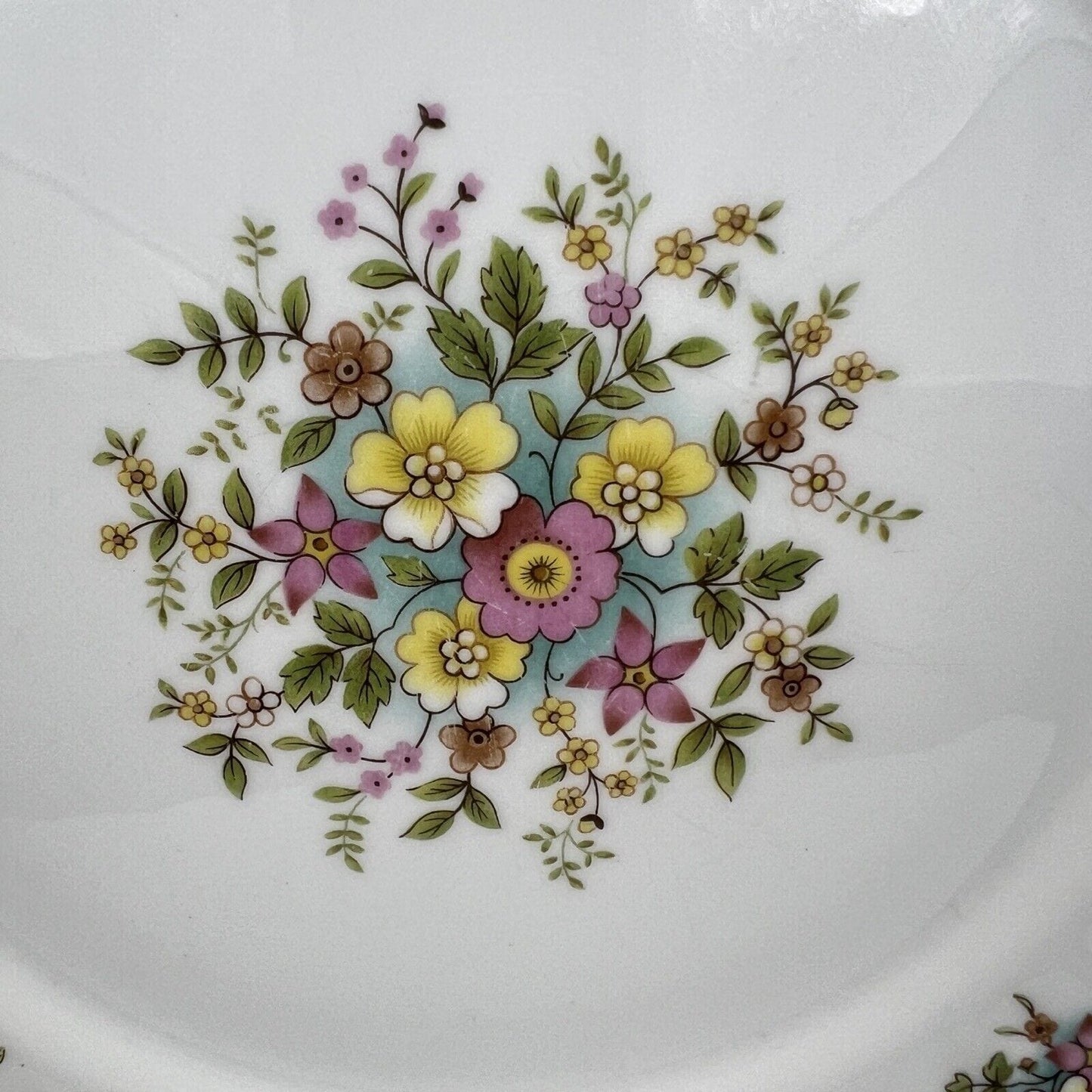Antico piatto vassoio inglese in porcellana con decoro floreale Love True '60 Categoria Piatti Vassoio