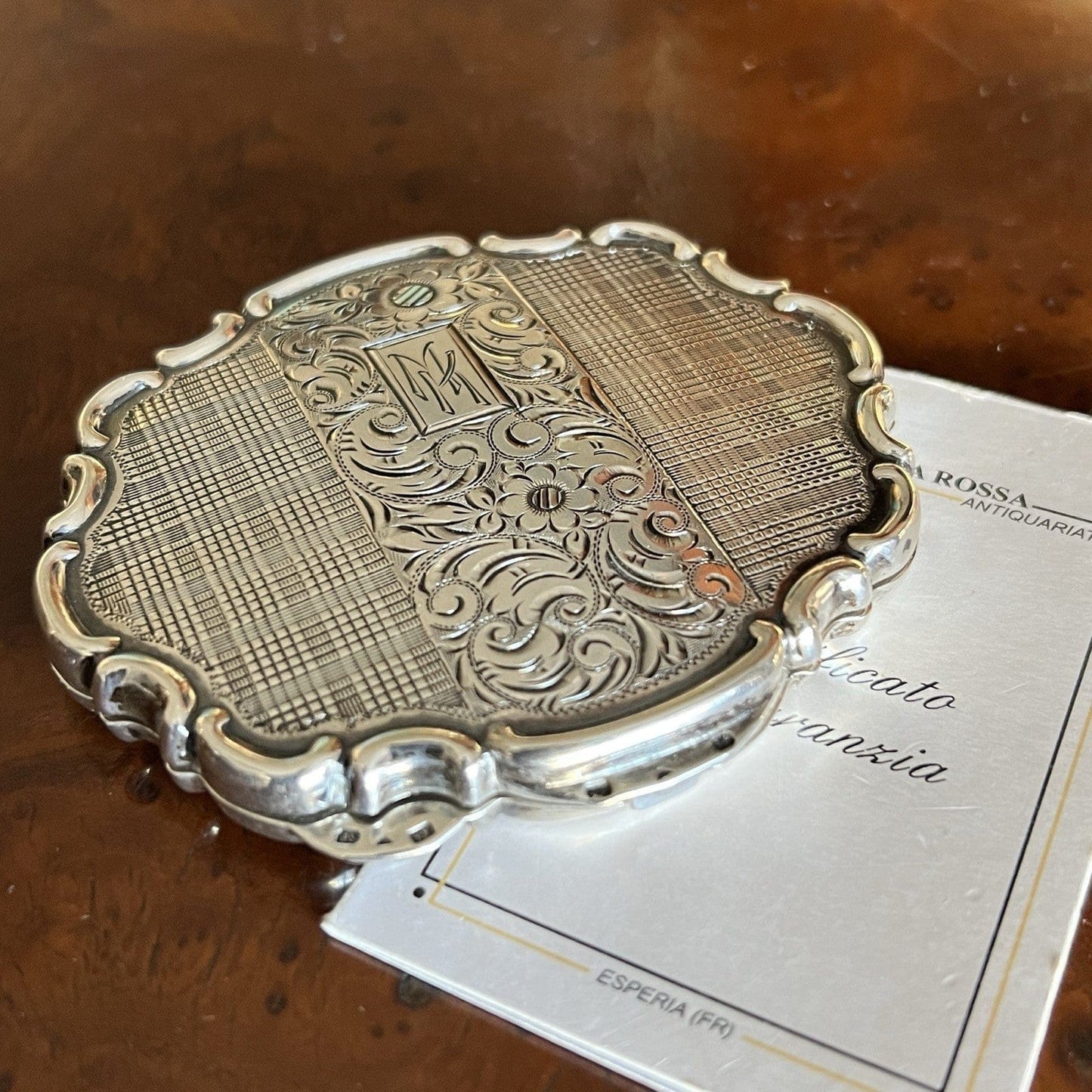 Antico Portacipria in Argento 900 inciso Vintage Cofanetto Porta Cipria Inglese Categoria Portacipria