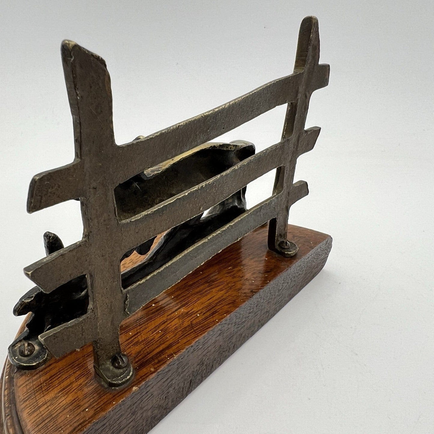 Antico Portalettere In Legno Ottone Da Tavolo Porta Corrispondenza D'epoca Volpe Categoria altro