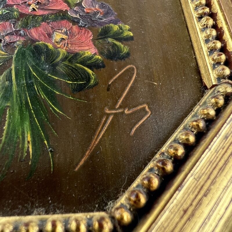 Antico quadretto coppia di quadri oro vintage miniature dipinto su rame firmato Categoria  Quadri