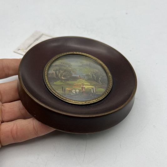 Antico quadretto coppia di quadri vintage miniature dipinto paesaggi firmato Categoria Quadri