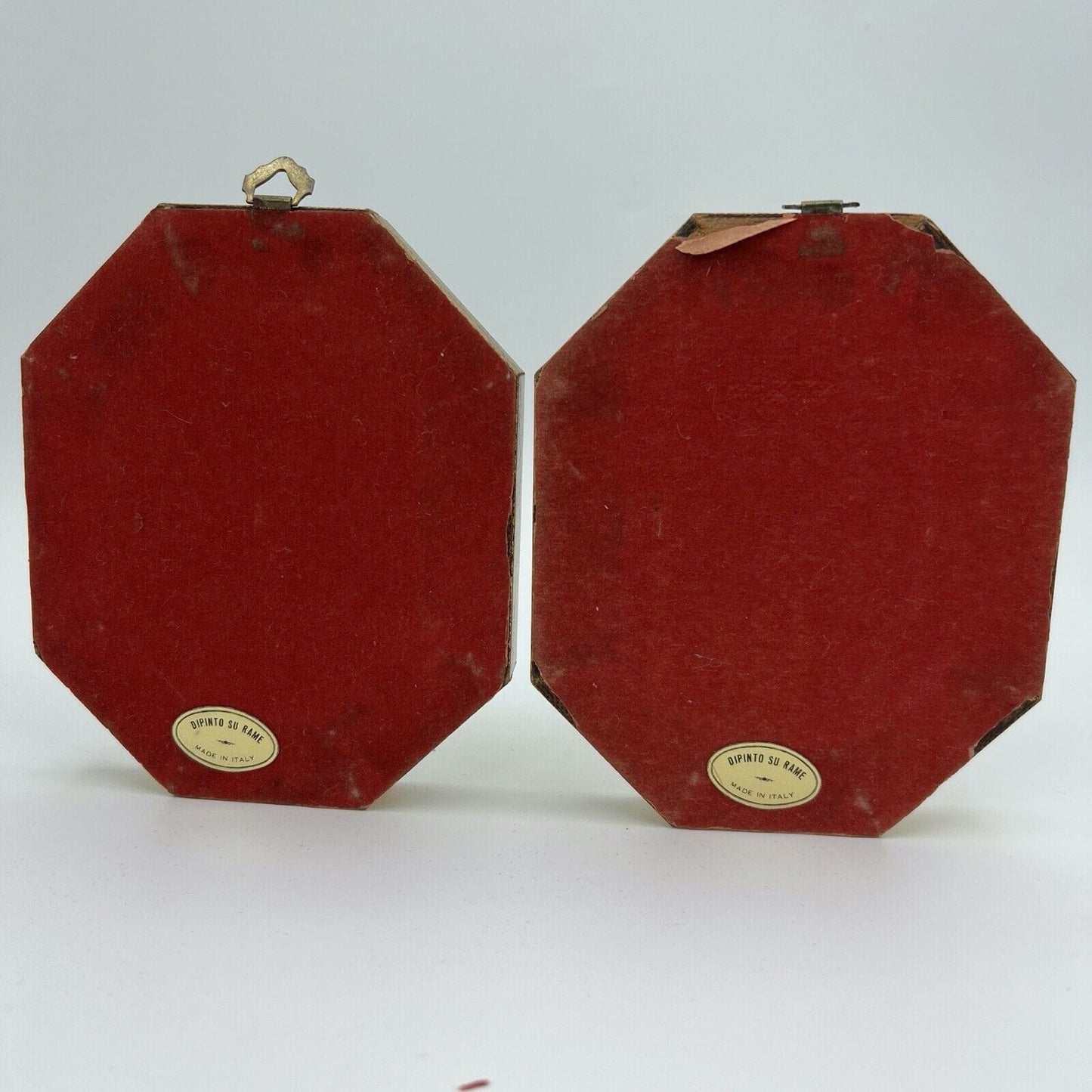 Antico Quadretto DIpinto a Olio su rame coppia quadri vintage miniature Pesaggio Categoria Quadri