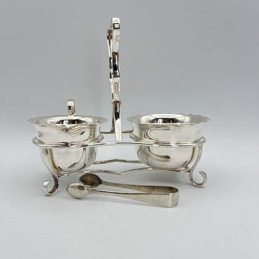 Antico set zuccheriera e lattiera in argento sheffield plated inglese da the Categoria Sheffield & Argento
