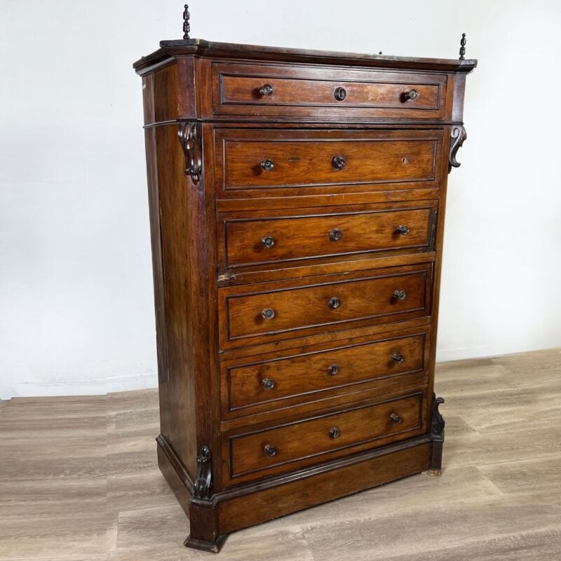 Antico Settimino Secretaire Settimanale Mobile Italiano epoca 800 Cassettiera Categoria Comò & Cassettiere