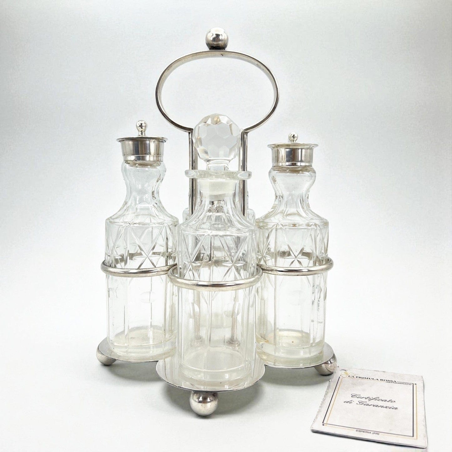 Antico Silver Condiment set condimento in argento sheffield plated olio aceto Categoria Sheffield & Argento
