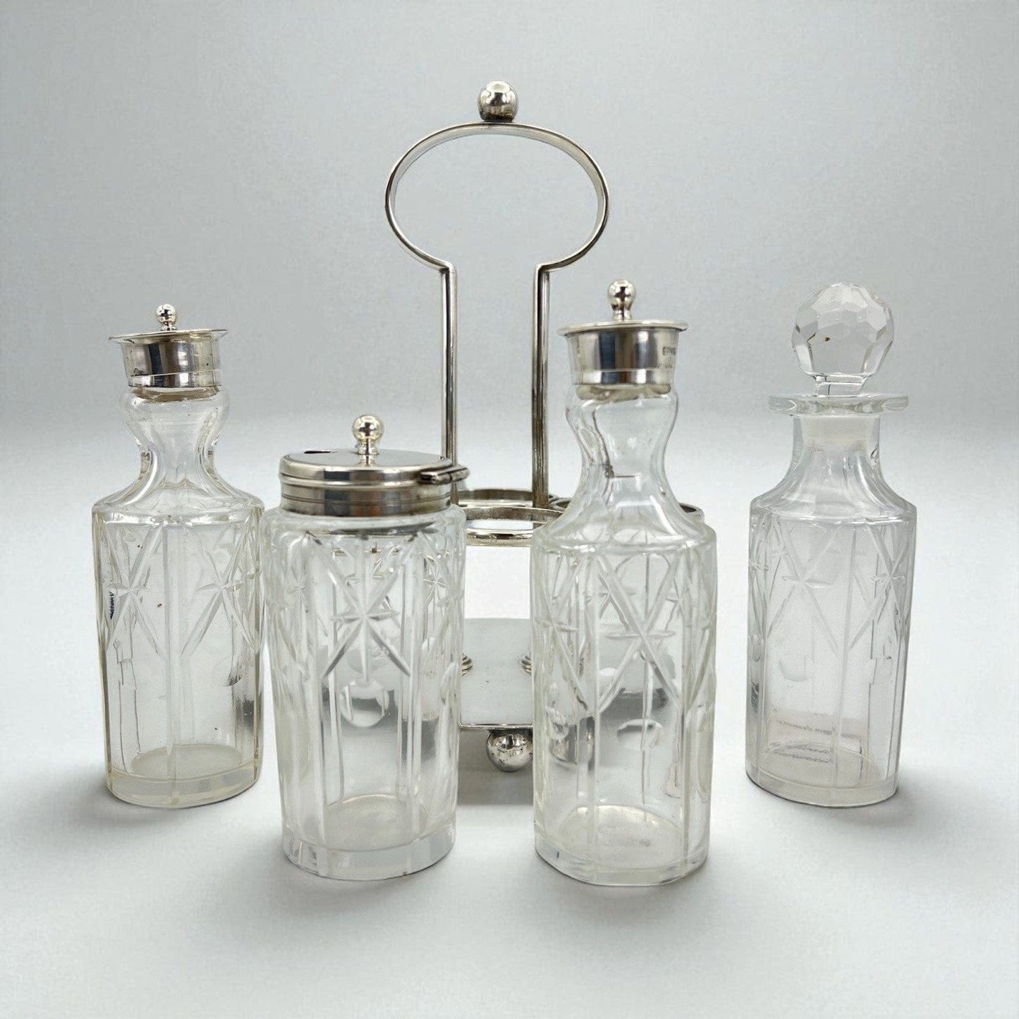 Antico Silver Condiment set condimento in argento sheffield plated olio aceto Categoria Sheffield & Argento